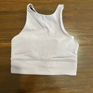 lululemon high neck energy bra, size 4, violet verbena (purple)